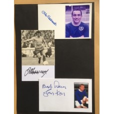 Signed card by JOHNNY MORRISSEY the LIVERPOOL and EVERTON Footballer.